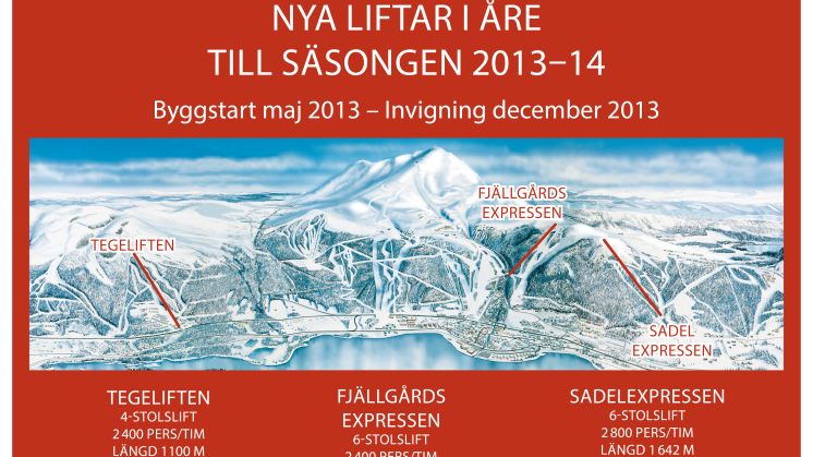 Tre nya liftar i Åre 2013/2014