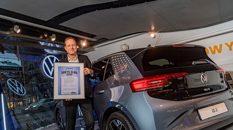 Sten Forsberg, chef Volkswagen Sverige, är stolt över utmärkelsen. Foto: Peter Gunnars