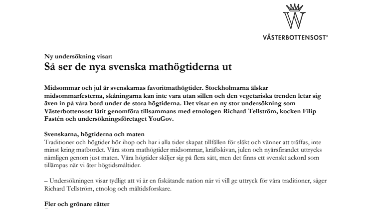 ​Ny undersökning visar: Så ser de nya svenska mathögtiderna ut