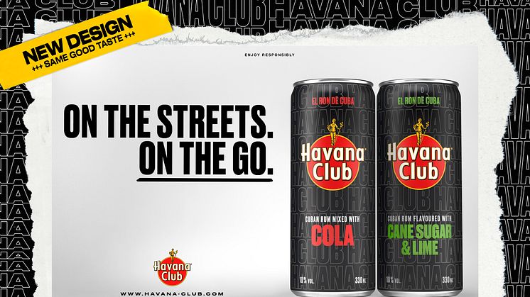 Die beliebten Ready-To-Drinks Havana Club & Cola sowie Havana Club Cane Sugar & Lime im neues Design