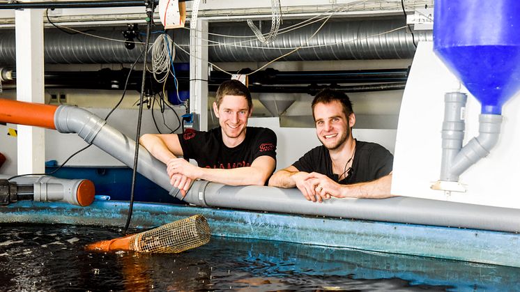 Johan Ljungquist och Mikael Olenmark startade Gårdsfisk för tre år sedan med visionen att odla en av världens mest hållbara fiskar och att vi ska kunna äta fisk utan bidra till överfiske, miljöförstöring och övergödning. Foto: Precious People 