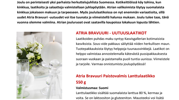 Atrian tuotevalikoimaa jouluksi 2015