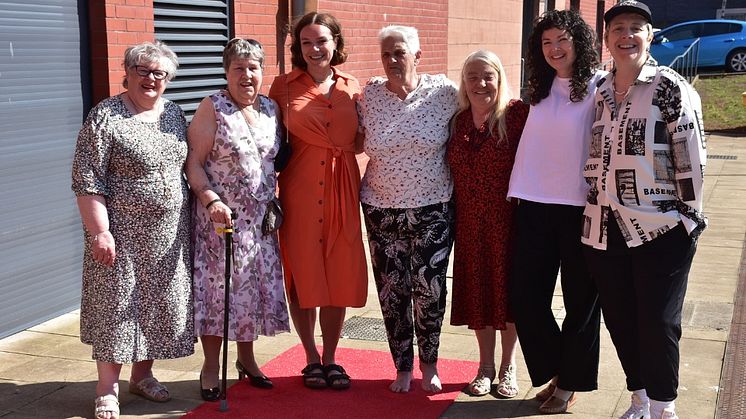 Red carpet arrival for special guests 'The Gallus', producer and director Rachel Coburn, Amy Rew (Glasgow Girls Club) and actor Karen Dunbar at the screening of "Karen Dunbar's School of Rap". 
