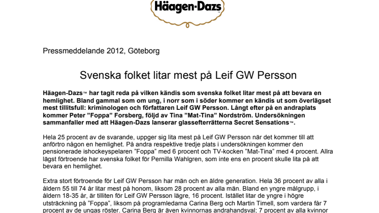 Svenska folket litar mest på Leif GW Persson 