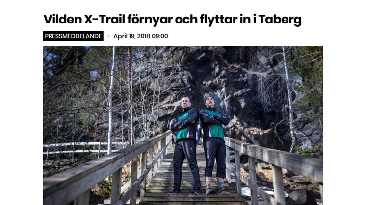 Vilden X-Trail förnyar och flyttar in i Taberg
