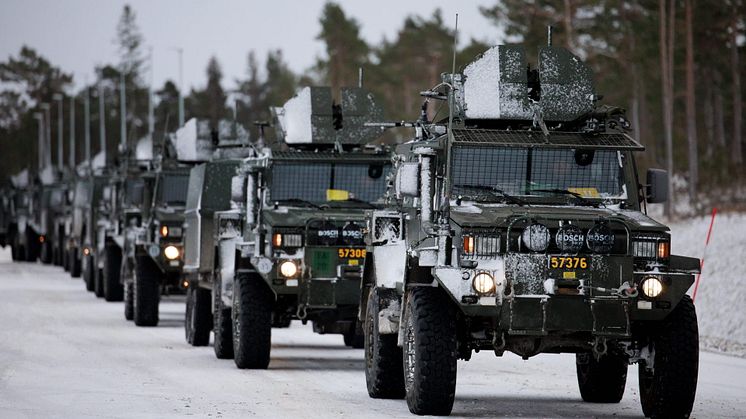 Terrängbil 16 (Galten) under förstärkning av Gotland.