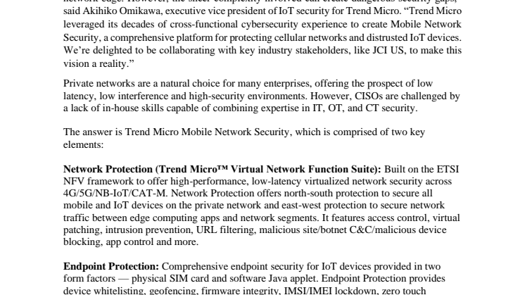 Trend Micro julkaisee suojauksen 5G-yksityisverkoille ja reunalaskennalle