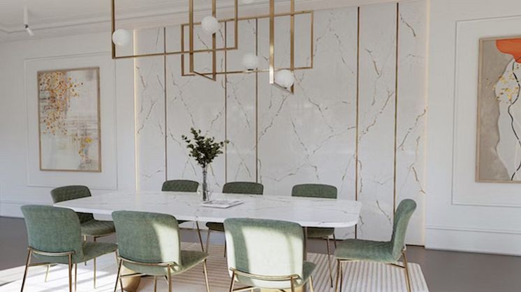 Fargen Versailles Ivory fra den nye Le Chic fra Silestone er den varmeste fargen i kolleksjonen.