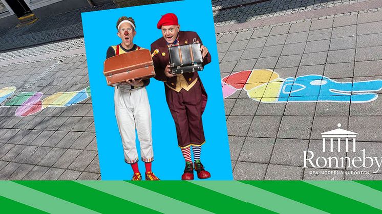 Clownlabbet sätter extra färg på den redan färgglada Sommargatan! Invigning den 3/6, Ronneby Torg