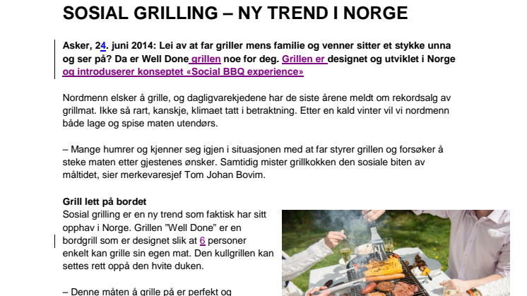 SOSIAL GRILLING – NY TREND I NORGE