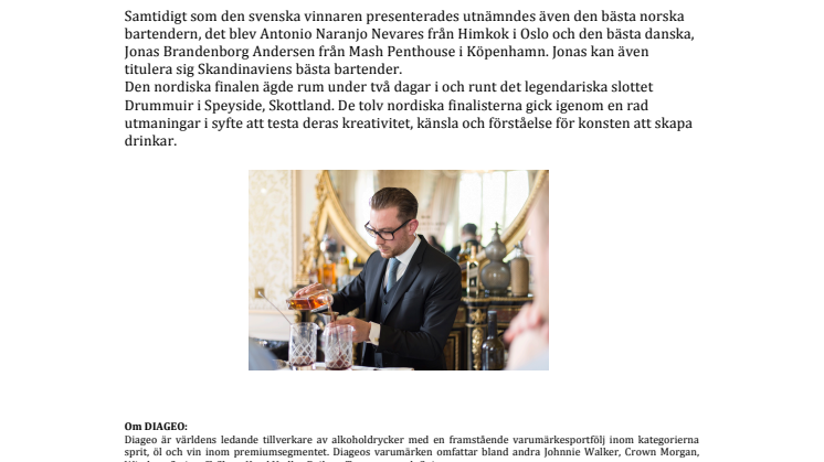 Sveriges bästa bartender är korad