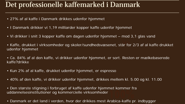 Facts - Det professionelle kaffemarked i Danmark