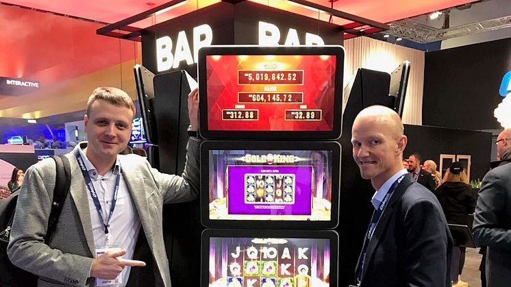 Sergey Logvinenko, Sigma Software, and Daniel Björkman, Sigma Technology Solutions, at the ICE Totally Gaming exhibition 2018.