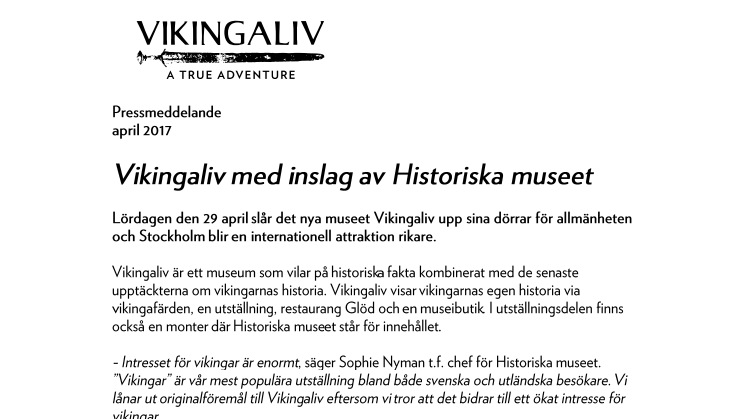 Vikingaliv med inslag av Historiska museet