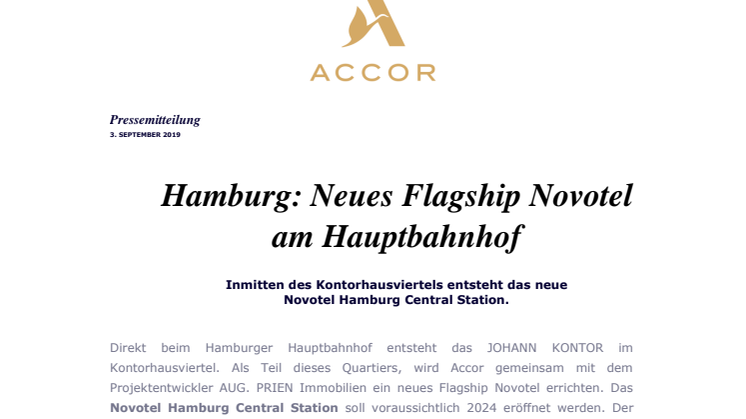 Hamburg: Neues Flagship Novotel am Hauptbahnhof