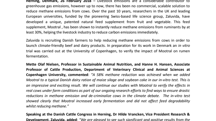 New research shows groundbreaking reduction in greenhouse gas emissions from livestock