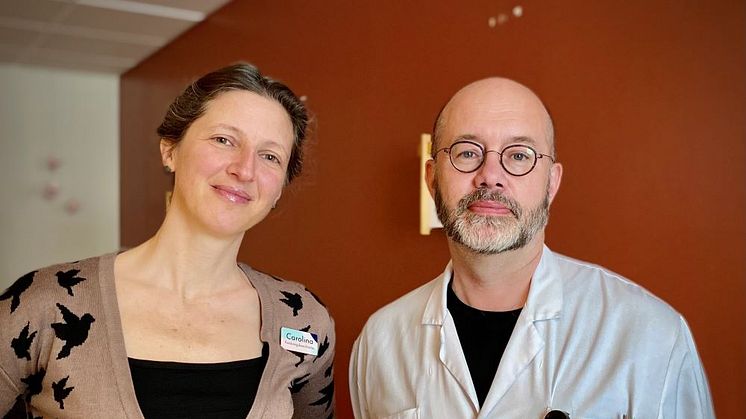 Carolina Hawranek, projektledare för studien vid RCC Norr och Mikael Johansson, överläkare i onkologi vid Norrlands universitetssjukhus i Umeå och en av initiativtagarna till studien.
