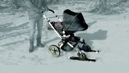 Skidor till barnvagnen - Inget mer jobbigt pulsande i snön