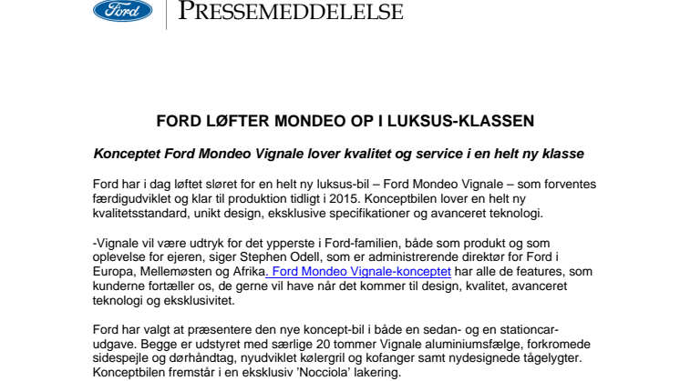 Ford løfter Mondeo op i luksus-klassen