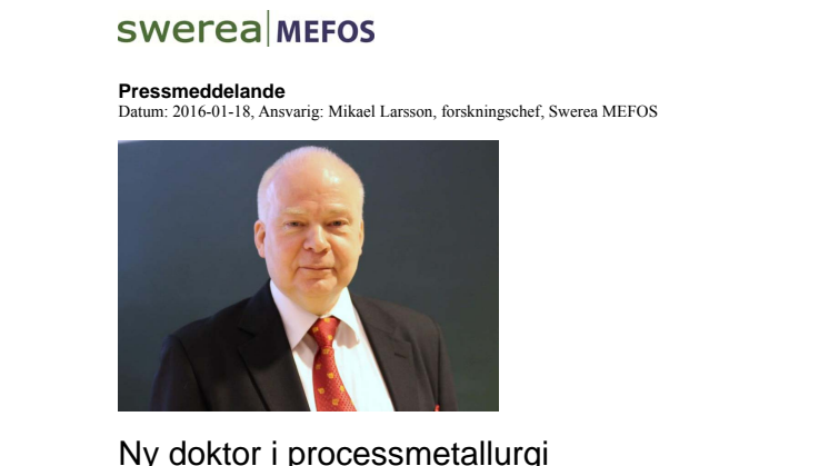 Ny doktor i processmetallurgi 