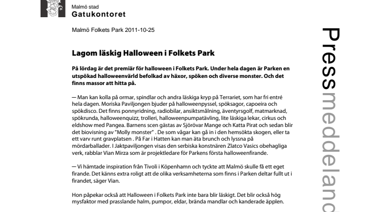 Lagom läskig Halloween i Folkets Park