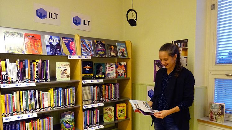 Astrid Falk - skolbibliotekarie på Bandhagens skola i Stockholm