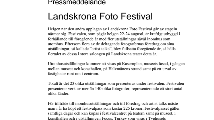 Landskrona Foto Festival