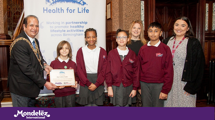Pupils from Oasis Foundry Academy receiving their Health for Life award 