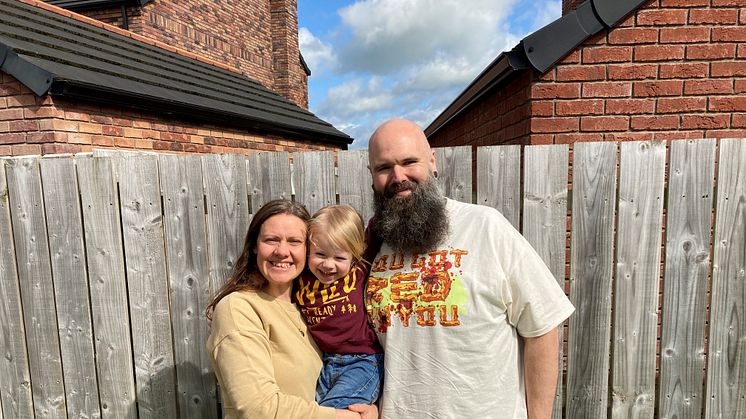stroke survivor Paul Mclean with wife Suzanne Mclean and son Lorcan aged two. Stroke research means everything to the Mclean family after Paul survived a stroke in June 2016 thanks to the revolutionary treatment, thrombectomy.