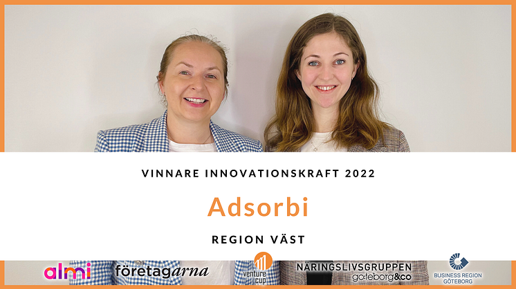 Vinnare av Innovationskraft 2022 Region Väst: Adsorbi!