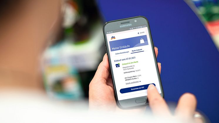 dm bietet neuen Service: Mit der „Mein dm-App“ zum digitalen Kassenbon