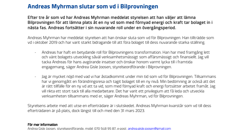 Pressinfo_Andreas Myhrman slutar som vd för Bilprovningen.pdf