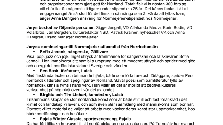 Vem vinner Norrmejerier-stipendiet 2012? Sofia Jannok och Pajala Winter Classic bland de nominerade