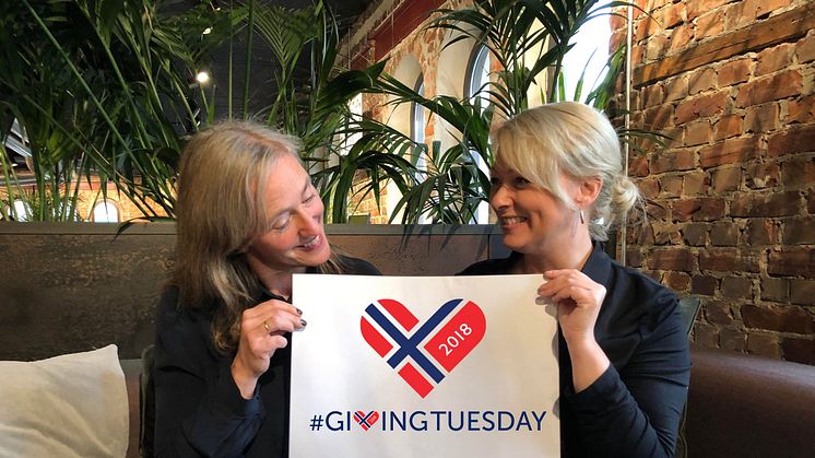 SNART GIVING TUESDAY:  -Alle kan bli med, oppfordrer Norges Innsamlingsråd.  13 av deres organisasjoner er med i år.  Fra v.  fagansvarlig Charlotte Arnø Storebakken og generalsekretær Siri Nodland.