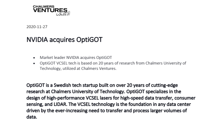 ENGLISH - Pressrelease OptiGOT Chalmers Ventures NVIDIA 2020.pdf