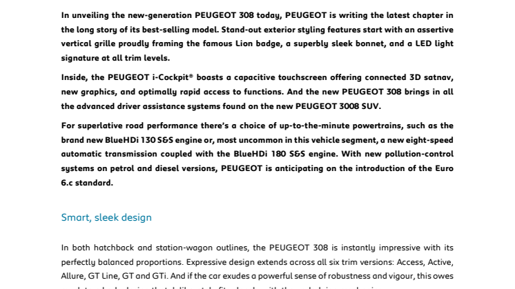 Premiär: första bilderna på nya Peugeot 308
