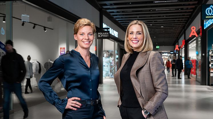 Annica Ånäs, vd Atrium Ljungberg och Madeleine Brehmer, vd Sabis. Foto: Daniel Roos