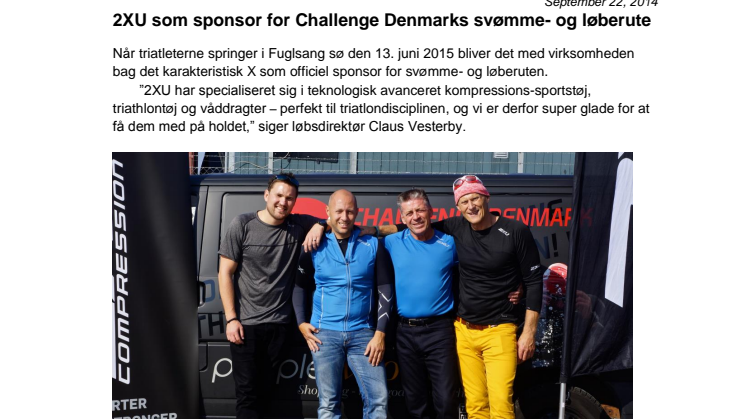 2XU som sponsor for Challenge Denmarks svømme- og løberute