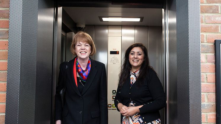 Wendy Morton and Nus Ghani open Eridge's new lift
