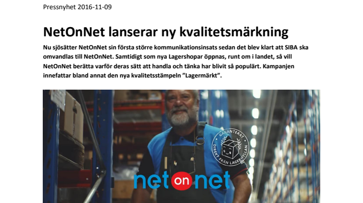 NetOnNet lanserar ny kvalitetsmärkning