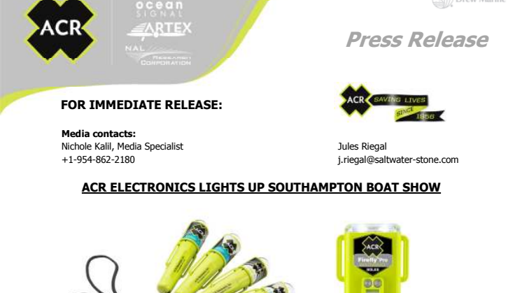 ACR Electronics: Southampton Boat Show: ACR Electronics Lights Up Southampton Boat Show 