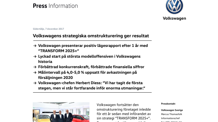 Volkswagens strategiska omstrukturering ger resultat
