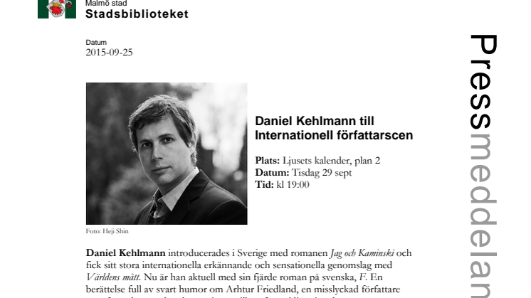 ​Daniel Kehlmann till Internationell författarscen 