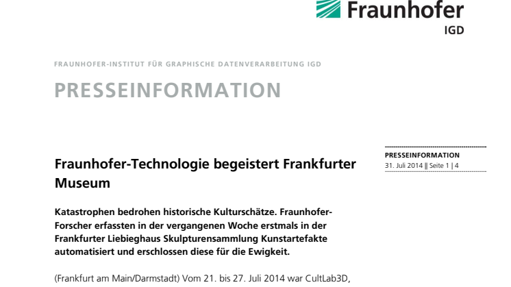 Fraunhofer-Technologie begeistert Frankfurter Museum