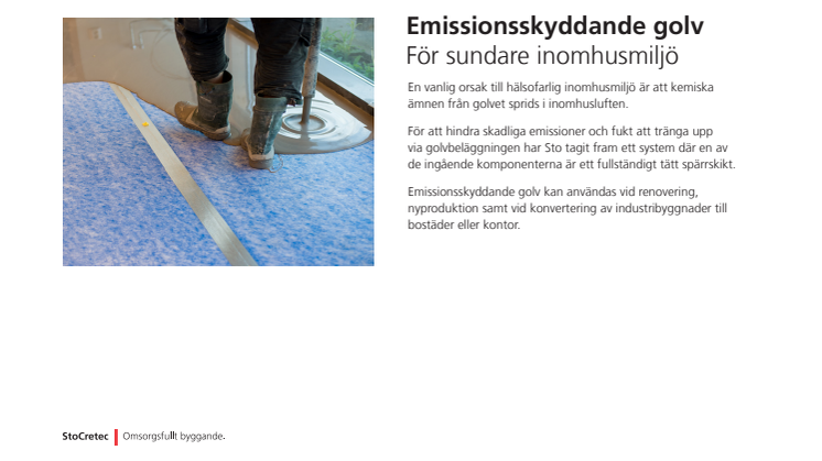 Informationsblad emissionsskyddande golv - för sundare inomhusmiljö