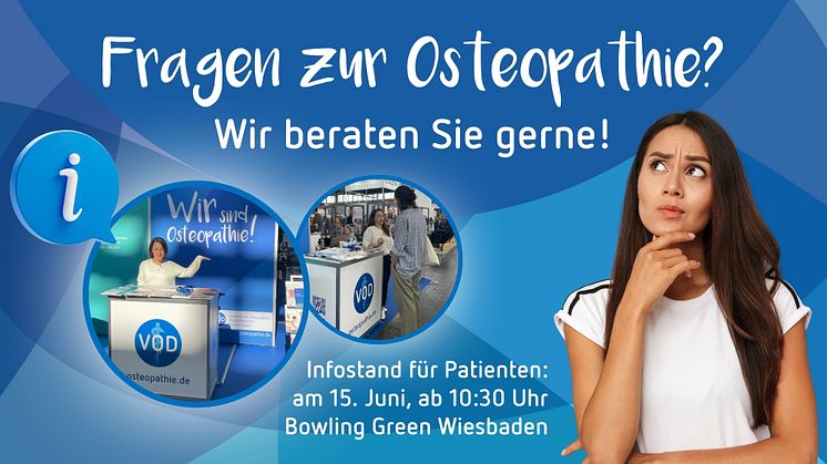 150 Jahre Osteopathie: Infostand und Wissenschaftstag / Jubiläumssymposium des VOD am 15./16. Juni in Wiesbaden 