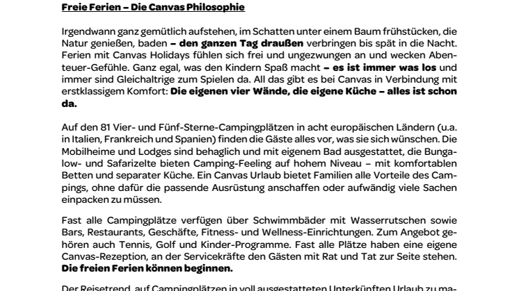 Freie Ferien – Die Canvas Philosophie