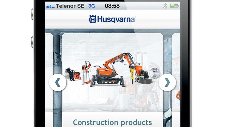 Nu finns Husqvarna Construction med dig överallt - lanserar mobil webbplats