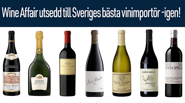 Wine Affair utsedd till Sveriges bästa vinimportör - igen!