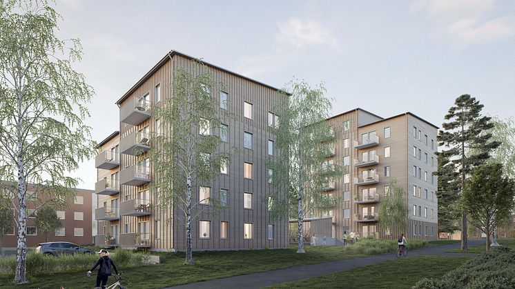 Lindbäcks bygger Kv Bägaren på Moröhöjden i Skellefteå. Kund: Samhällsbyggnadsbolaget Arkitekt: Nordmark & Nordmark